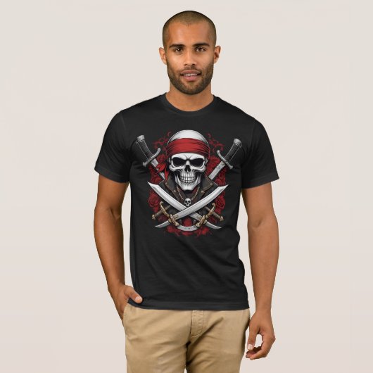 Schedel en Crossbones: Pirate Adventure T-Shirt" T-shirt (Voorkant volledig)