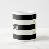 Schedel en Crossbones Pirate Black Stripes Grappig Grote Koffiekop (Voorkant)