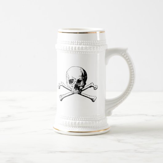 Schedel en Crossbones Pirate Jolly Roger Bierpul (Rechts)