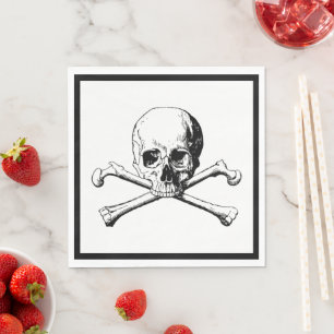 Schedel en Crossbones Pirate Luncheon Papier Serve Servet
