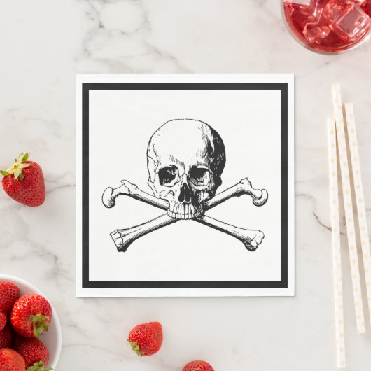 Schedel en Crossbones Pirate Luncheon Papier Serve Servet (Insitu)