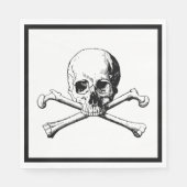 Schedel en Crossbones Pirate Luncheon Papier Serve Servet (Voorkant)
