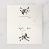 Schedel en Crossbones Plaats Kaart Escort Kaart Iv Plaatskaartje (Buitenkant ongevouwen)