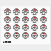 Schedel en Crossbones Santa Hat Ronde Sticker (Vel)