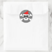 Schedel en Crossbones Santa Hat Ronde Sticker (Tas)