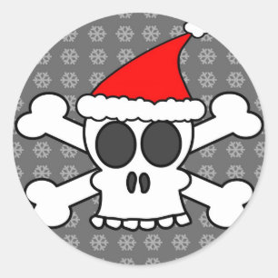 Schedel en Crossbones Santa Hat Ronde Sticker