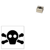 Schedel en crossbones silhouet kunst stempel (Gestempeld)
