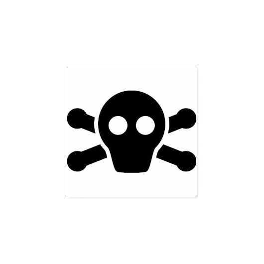 Schedel en crossbones silhouet kunst stempel (Afrduk)