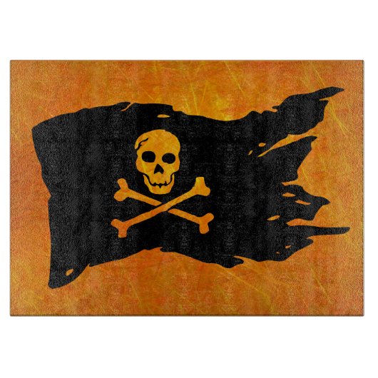 Schedel en Crossbones Vlag Snijplank (Voorkant)