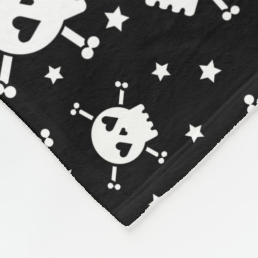 Schedel en Crossbones Zwarte Sherpa Fleece Deken (Hoek)