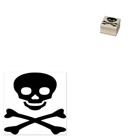 Schedel en dwarsbeenderen 2 silhouet art stempel (Gestempeld)