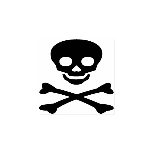 Schedel en dwarsbeenderen 2 silhouet art stempel (Afrduk)