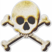 Schedel en dwarsbeenderen op maat gesneden vinyl S Sticker (Voorkant)