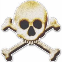 Schedel en dwarsbeenderen op maat gesneden vinyl S