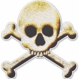 Schedel en dwarsbeenderen op maat gesneden vinyl S Sticker