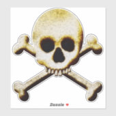 Schedel en dwarsbeenderen op maat gesneden vinyl S Sticker (Vel)