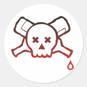 Schedel en flessen - sticker
