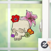 Schedel en Flora Raamsticker (Huis)