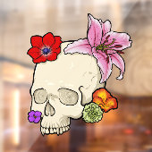 Schedel en Flora Raamsticker (Vel 2)