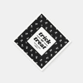 Schedel en gekruiste beenderen met monogram Trick  Servet (Hoek)