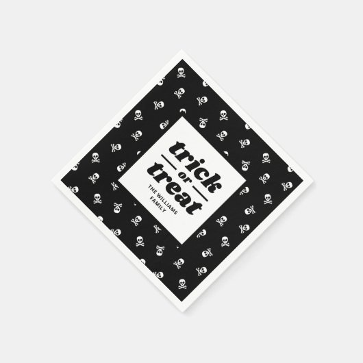 Schedel en gekruiste beenderen met monogram Trick Servet (Hoek)