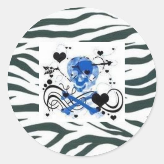Schedel en gekruiste beenderen sticker (Voorkant)