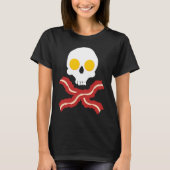 Schedel en gekruiste Botten Bacon n Eggs T-shirt (Voorkant)