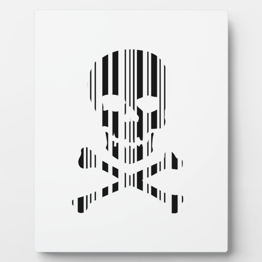 Schedel en gekruiste botten BAR CODE Gif barcode Fotoplaat (Voorkant)