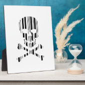 Schedel en gekruiste botten BAR CODE Gif barcode Fotoplaat (Zijkant)
