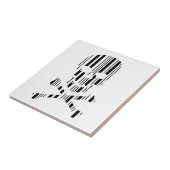 Schedel en gekruiste botten BAR CODE Gift Barcode Tegeltje (Zijkant)