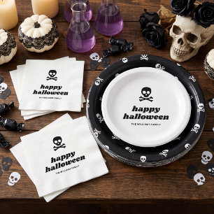 Schedel en gekruiste botten Halloween-feest Papieren Bordje