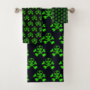Schedel en gekruiste botten patroon bad handdoek