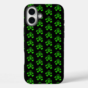 Schedel en gekruiste botten patroon iPhone 16 plus hoesje