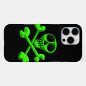 Schedel en gekruiste botten patroon iPhone hoesje (Achterkant horizontaal)