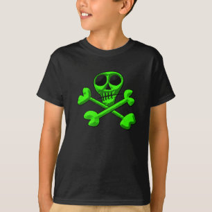 Schedel en gekruiste botten patroon t-shirt