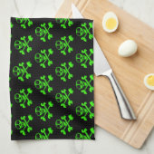 Schedel en gekruiste botten patroon theedoek (Quarter Fold)