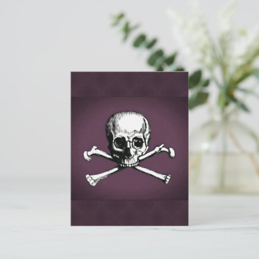 Schedel en Gekruiste knekels Briefkaart (Staand voorkant)