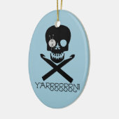 schedel en haken keramisch ornament (Links)