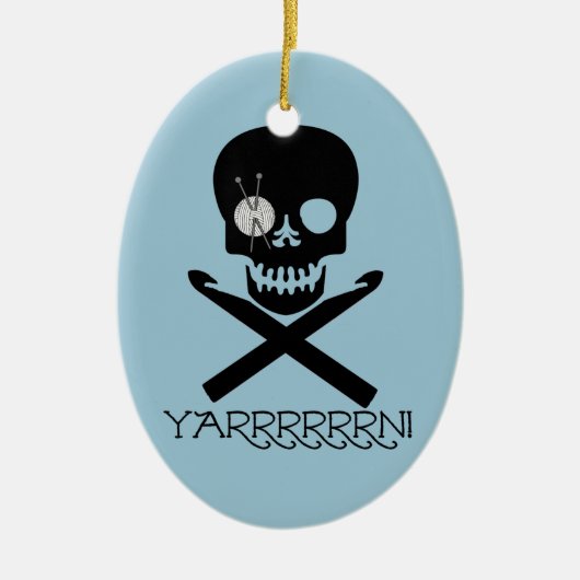schedel en haken keramisch ornament (Voorkant)