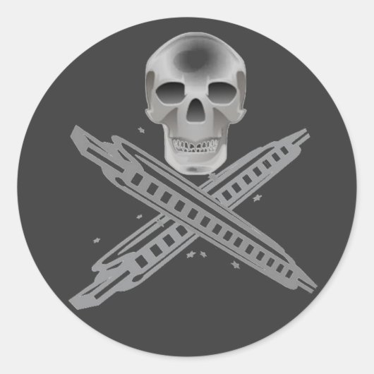 Schedel en Harpbones Sticker (Voorkant)
