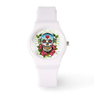schedel en harten horloge