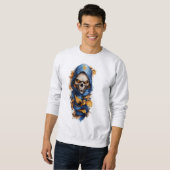 Schedel en herfstbladeren Tattoo stijl sweatshirt (Voorkant volledig)