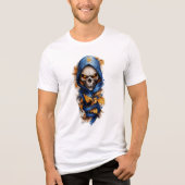 Schedel en herfstbladeren Tattoo stijl Tri-Blend Shirt (Voorkant)