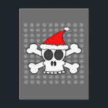 Schedel en het Pet van de Kerstman van Gekruiste Feestdagenkaart<br><div class="desc">Schedel en het Pet van de Kerstman van Gekruiste knekels</div>