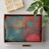 Schedel en Hibiscus in Grunge Art Decoupage Papier (Geschenk)