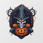 Schedel en Jack-O-Lantaarns Raamsticker (Vel)