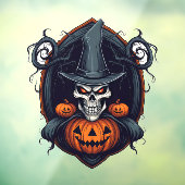 Schedel en Jack-O-Lantaarns Raamsticker (Vel 3)