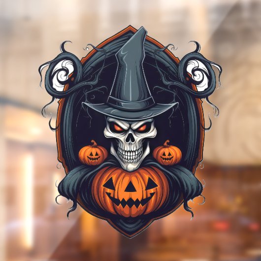 Schedel en Jack-O-Lantaarns Raamsticker (Vel 2)
