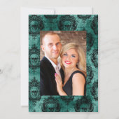 Schedel en kant Gotische trouwfoto Save The Date (Achterkant)