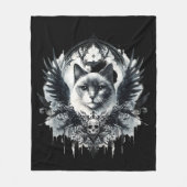 Schedel en Kat Fleece Deken (Voorkant)